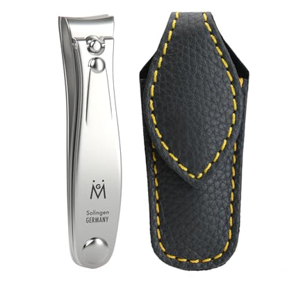 GERMANIKURE Professional Large Nail Clipper (8 cm) - FINOX Surgical Stainless Steel Manicure and Pedicure Tools in Leather Case- Ethically Made in Solingen Germany - 4712 - Travel Size Nail Care - size: Large (8 cm)