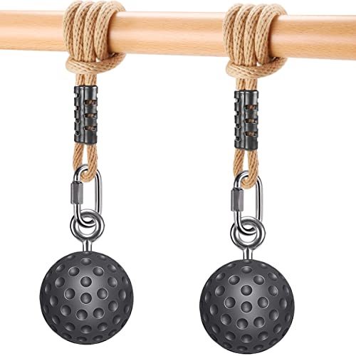 SELEWARE Non-Slip Pull Up Power Balls, Rock Climbing Grips for Strength Training, Forearm and Hand Exerciser for Chin Up Bar, Kettlebell, Barbell, Resistance Band Handles, Home Gym Workout Equipment - color: Black