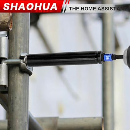 3/4"(19mm) Nut Driver 6" & 8", Deep Nut Runner Hollow Socket with 1/4" Hex Shank Adapter, 1/2" Drive 3/4 Socket for Ceiling Long Threaded Rod Bolts, Ductwork, 2 Lengths for Overhead Fastening - size: B. 3/4(19mm) 6" 8"