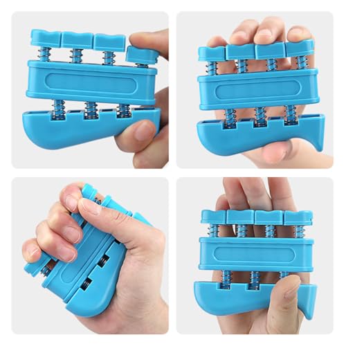 Finger Strengthener, Hand Exerciser Grip Strength Trainer, Finger Exerciser Forearm Strengthener Guitar Trainer, Hand Grip Equipment for Musicians Climbing Athletes and Therapy (3LB-14LB, Set of 4)