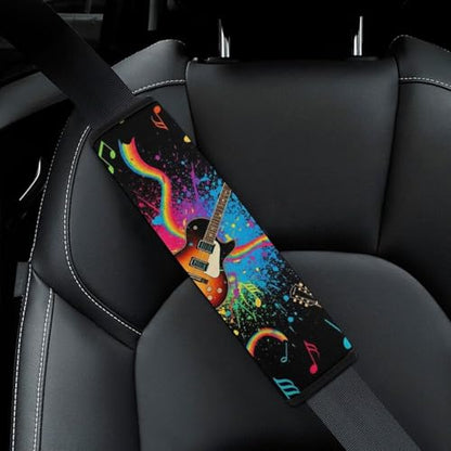 2 Pack Guitar Music Rock Musical Guitar Players Car Seat Straps Shoulder Pads Soft Padded Seat Belt Cushion for Kids, All Vehicles, Pressure Relief - color: Pattern 350