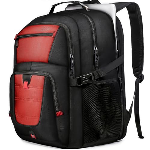 Z-MGKISS 18.4 Large Travel Backpack, USB Computer Bagpack Fits 18.4 Inch Laptop, Business Backpack for Men, TSA Flight Approved, Laptop Backpacks, Red - color: Red, size: 18.4IN