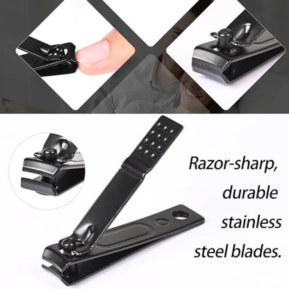 Manicure Set Nail Clippers Kit Professional Stainless Steel Nail Care Tools with Leather Travel Case 7 in 1