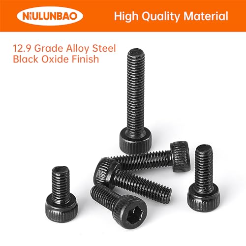 M3 x 6mm 8mm 10mm 12mm 16mm Hex Socket Head Cap Screws Bolts, 12.9 Grade Alloy Steel, Black Oxide Finish, Metric Allen Hex Drive, Machine Fully Threaded, Assortment Kit 250PCS - size: M3 x 6/8/10/12/16mm (250PCS)