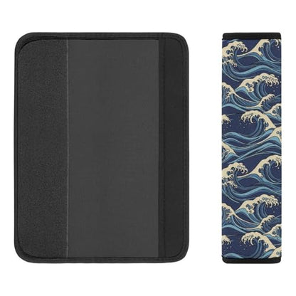 1 Pair Soft Padded Seat Belt Cover for Child, Most Cars, The Great Wave Off Kanagawa Japanese Shoulder Harness Cover, Neck and Shoulder Support - color: Pattern 155