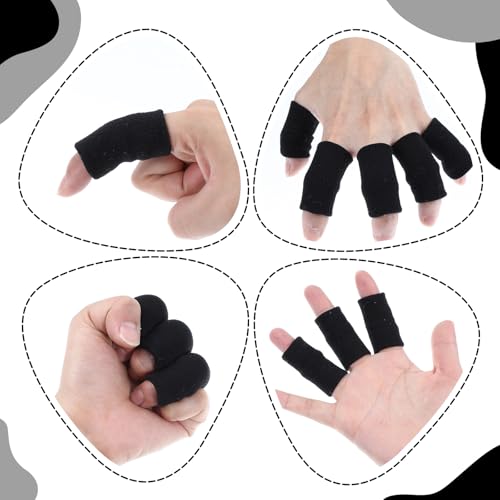 ElevateTech Finger Sleeves Protectors, 10 Pcs Finger Arthritis Sleeves Elastic Thumb Splint Brace Support Protector for Relieving Pain Breathable Fingers Tape for Basketball Golf Sports Aid Support