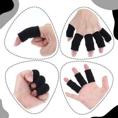 ElevateTech Finger Sleeves Protectors, 10 Pcs Finger Arthritis Sleeves Elastic Thumb Splint Brace Support Protector for Relieving Pain Breathable Fingers Tape for Basketball Golf Sports Aid Support