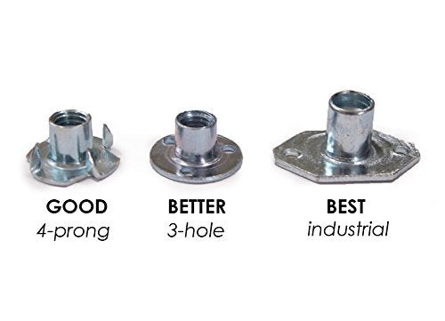 Escape Climbing Four Pronged Zinc T-Nut | Durable Steel Hardware for Rock Climbing Holds | Easy Install (500)