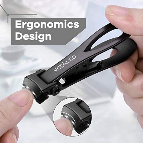 Toenail Clippers for Seniors & Thick Nails | Heavy Duty Stainless Steel, Wide Jaw, Men, Women, Elderly, Manicure Set