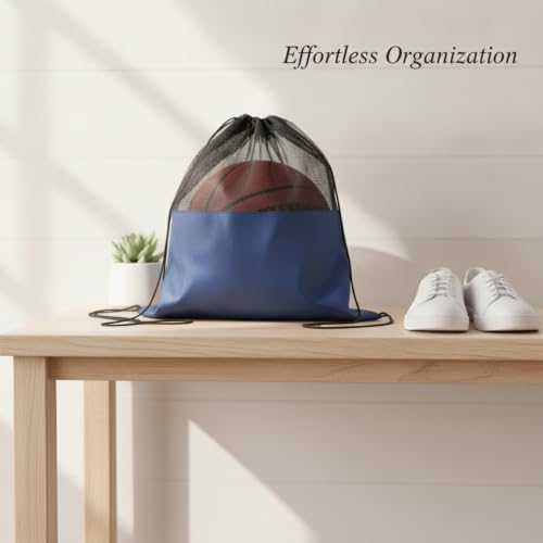 Oxford Cloth Drawstring Bag for Shoes and Essentials, Durable Gym Sack with Secure Closure, 13 x 3.3 Inches - color: Navy