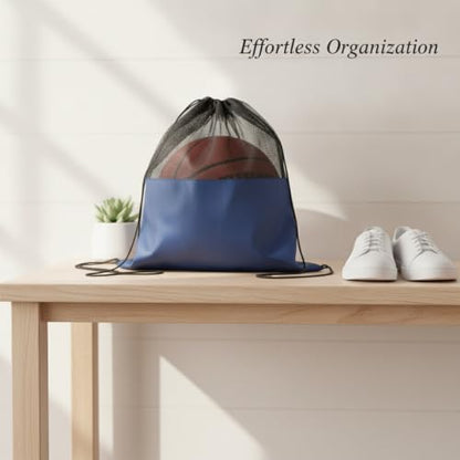 Oxford Cloth Drawstring Bag for Shoes and Essentials, Durable Gym Sack with Secure Closure, 13 x 3.3 Inches - color: Navy