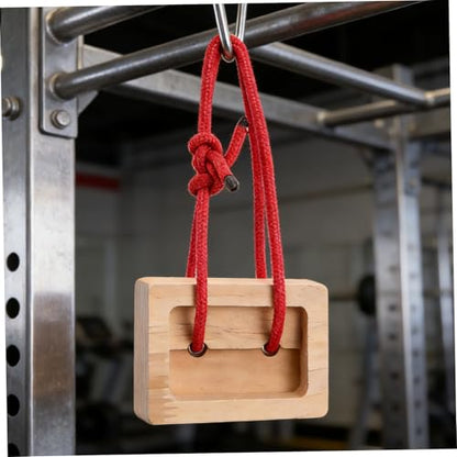 2pcs Portable Wooden Rock Climbing Hangboard for Indoor Fitness Routines Modular Climbing Training Board for Building Finger Strength and Endurance with Khaki Finish