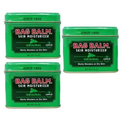 Bag Balm Vermont's Original Hand Moisturizer, Hand Balm for Dry Skin, Cracked Hands, Heels & Dry Hands Treatment, For Dogs and More Ointment, Lotion - 8oz Tin, 3 Pack - size: 8 Ounce (Pack of 3)