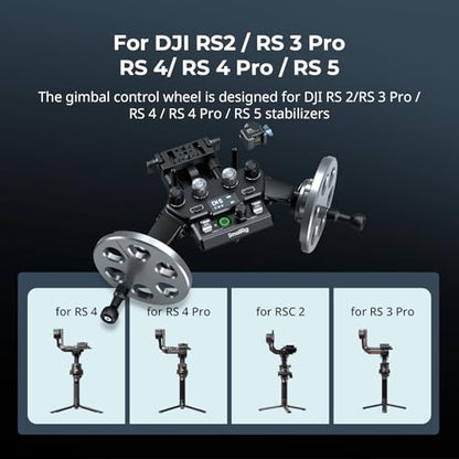 SmallRig Gimbal Control Wheels for DJI RS2 / RS 3 Pro/RS 4 / RS 4 Pro/RS 5 | Intuitive Control | Adjustable Damping | Dual Power Supply, for Heavy Duty Tripod - 4525 - style: Gimbal Wheel