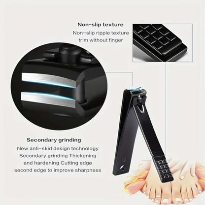 Nail Clippers Set,24 Piece Manicure Set & Pedicure Kit (Black Black) | Stainless Steel Fingernail & Toenail Nail Care Tools with Travel Case for Men and Women - color: Black