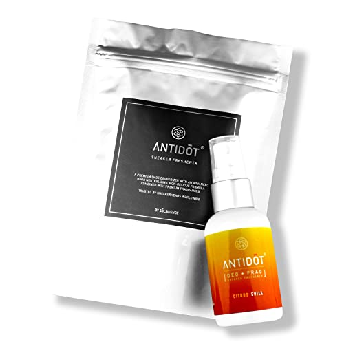 Shoe Deodorizer for Sneakerheads by ANTIDOT - Advanced Shoe Freshener Spray Collection | Shoe Odor Neutralizing Formula (Citrus Chill) - color: New: Citrus Chill, size: Single