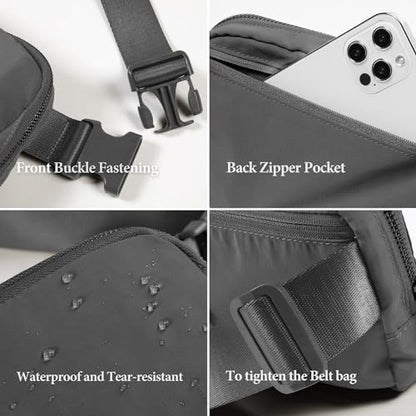 YOSHUYUKI Fanny Pack Crossbody Bag Trendy Waterproof Small Cross Body Purse for Women Men Fashion Waist Packs Mini Belt Pouch Chest Bum Hip Bag Lulu Dupes for Travel Vacation Running Dim Grey - color: Dim Grey