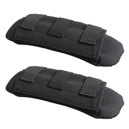 Shoulder Strap Pad for Optimal Weight Distribution, Plate Carrier Shoulder Pads with Velcro, Backpack Strap Pads, Shoulder Strap Cushion for Tactical and Weighted Vests, Body Armor, Waist Belts - color: Black