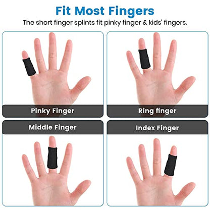 Finger Compression Sleeves, 10 Pcs | Finger Protectors Cots for Arthritis Swelling Basketball Sport, Breathable Elastic - color: Black