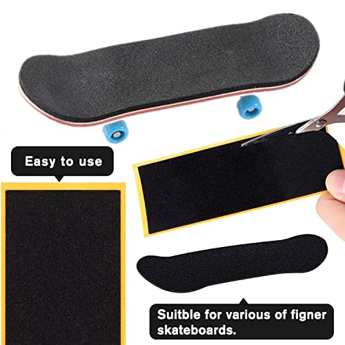 WINDIR 12pcs Foam Grip Tape for Fingerboards,38mm×110mm Pro Black Wooden MiNi Skateboards (12pcs) - color: 12pcs