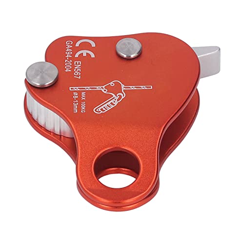Bnineteenteam Climbing Rope Grab Aluminum Alloy Self Locking Stopper for Outdoor Mountaineering and Rock Climbing, 1 Pack - color: Orange