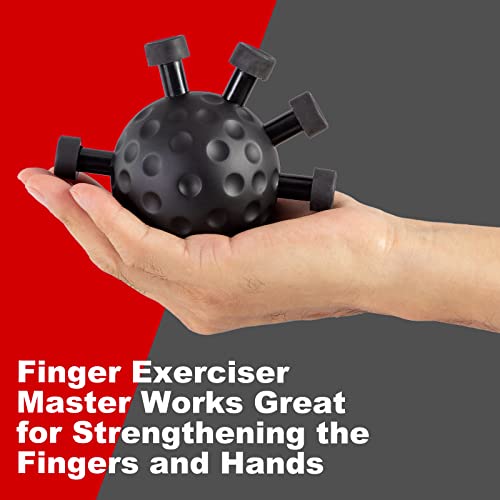 Ultimate Finger Hand Strengthener Grip - Adjustable Resistance Hand Balls Gripper Exerciser Strength Trainer for Forearm Guitar Training Musician Rock Climbing Therapy (Pro Plus, Black/Black)
