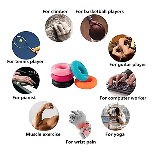 Silicone Finger Gripper Hand Resistance Band Gripping Ring Wrist Stretcher Finger Forearm Trainer Exercise Carpal Expander - color: 02-Blue-40-50LBS