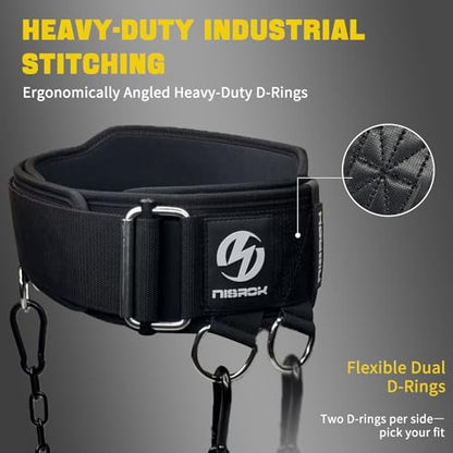 2-in-1 Weightlifting Belt & Dip Belt with 41 IN Steel Chain, Double-Layer Design, Powerlifting Gym Belt for Pull Up, Squat, Deadlifts & Added Weight Training, Unisex for Men & Women - size: X-Large