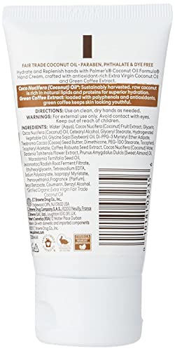 Palmer's Coconut Oil Formula Hand Cream with Green Coffee Extract, 2.1 Ounce (Pack of 2) - size: 2.1 Ounce (Pack of 2)