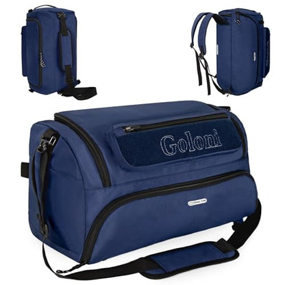 Goloni Gym Bag for Men & Women,40L Large 3 in 1 Sports Travel Duffel Bag with Shoes Compartment and Wet Pocket,Weekender Overnight Backpack,Blue - color: Blue