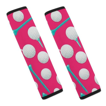 2 Pack Golf Pink Car Seat Belt Pad Soft Padded Harness Pads Strap for Child, Car Seats Pushchair Strollers High Chair Pushchair, Anti-Slip Pad - color: Pattern 489