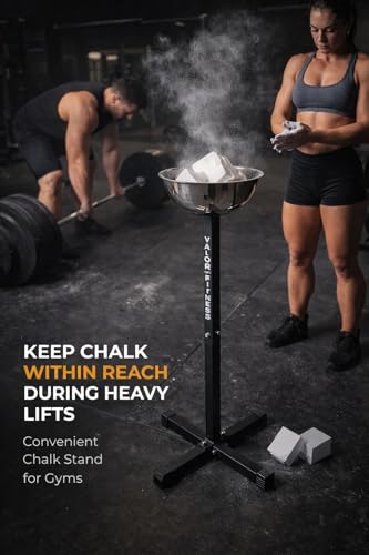 Valor Fitness Chalk Holder Station – Gym Chalk Stand Includes 8-2 oz Chalk Blocks for Weightlifting, Gymnastics, Rock Climbing, Boxing & Martial Arts Grip Support Strength Training Accessories