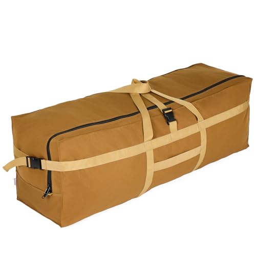 Arxus Large Duffel Bag, Waterproof Carry on Weekend Overnight Storage Bag over Luggage for Airline, Travel, Camping, Moving - color: 180L-Khaki