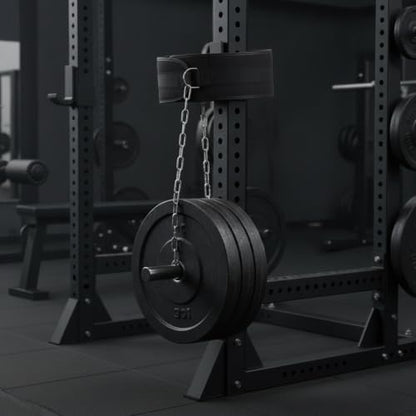 Weightlifting Belt with Iron Chain for Weighted Pull-Ups, Dips, and Calisthenics Strength Training