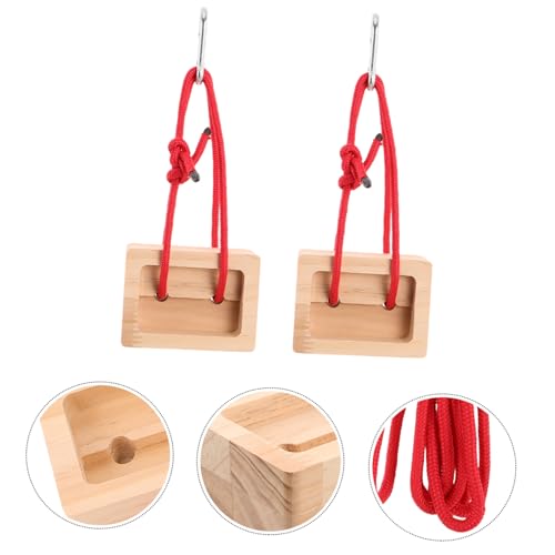 Alipis 2pcs Portable Climbing Hangboard Wooden Fingerboard for Rock Climbing Training with Simulated Finger Strength and Modular Design in Khaki Color for Fitness Routines
