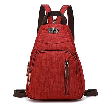 FANDARE Retro Sling Chest Backpack Multipurpose Crossbody Shoulder Bag - color: Red