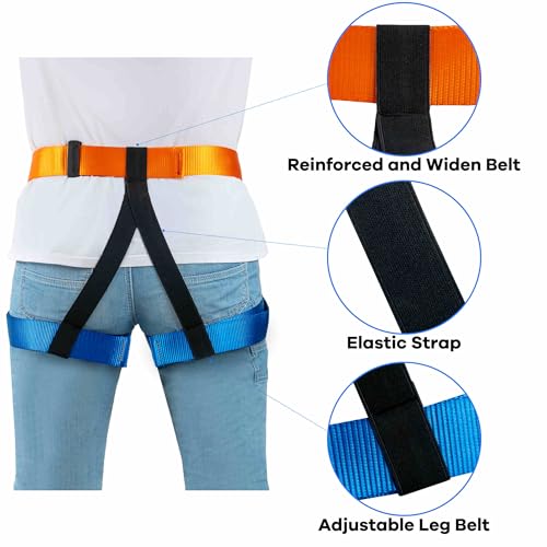 Safety Belt for Tree Climbing, Rock Climbing, Zipline - Half Body Guide Belt for Women, Men & Novices