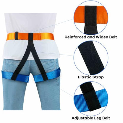 Safety Belt for Tree Climbing, Rock Climbing, Zipline - Half Body Guide Belt for Women, Men & Novices