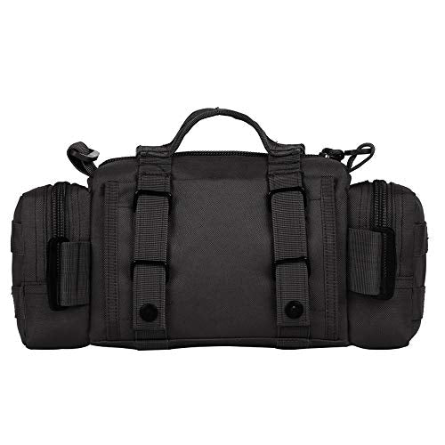 Utility 3P Military Tactical Duffle Waist Bags MOLLE Assault Shoulder Backpack Multifunction EDC Pouches Heavy Duty Fanny Packs (Black) - color: Black
