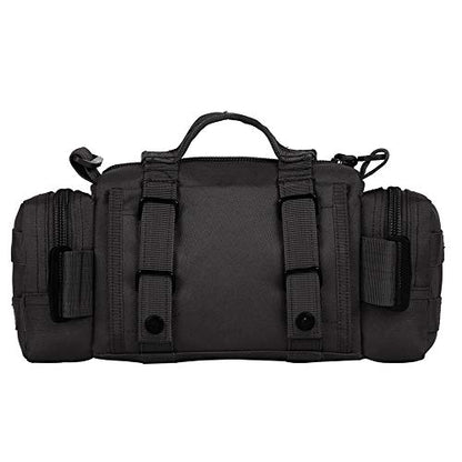 Utility 3P Military Tactical Duffle Waist Bags MOLLE Assault Shoulder Backpack Multifunction EDC Pouches Heavy Duty Fanny Packs (Black) - color: Black
