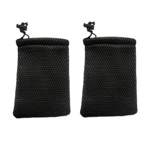 Nylon Mesh Drawstring Bag, Small Storage Pouch String Bags 5 x 3.5 Inch for Mini Stuff MP3 Charger Earphone Key,Black 6pcs