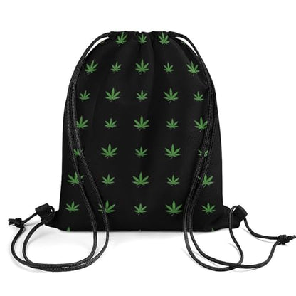 Swim Drawstring Bag Waterproof Sports Backpack for Beach Gym Training Gear Storage Lightweight Unisex Sackpack, Weedleaf Pattern Bags - color: Picture (39)