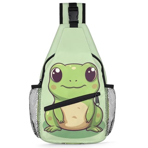 Frog Animal Green Sling Backpack for Women Men Waterproof Antitheft Chest Bag Lightweight Travel Crossbody Shoulder Bag for Shopping Outdoor Leisure Sports Mountaineering Riding - color: Backpack28