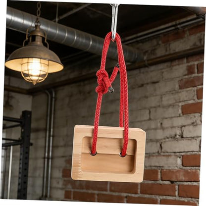 WOONEKY 2pcs Wooden Hangboard for Rock Climbing Training with Easy Installation and Simulated Finger Strength Training Portable Khaki Climbing Board and Fitness Routines