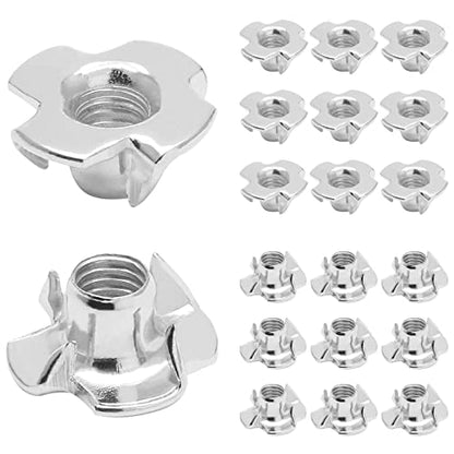M5 x 7.5mm T-Nuts, Four Pronged Nut | Pack of 50 - size: M5 x 7.5mm