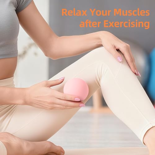 Massage Lacrosse Balls for Myofascial Release, Trigger Point Therapy | Foot Massage Ball to Relieve Plantar Fasciitis, Muscle Soreness - color: Pink