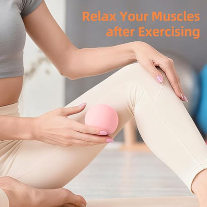 Massage Lacrosse Balls for Myofascial Release, Trigger Point Therapy | Foot Massage Ball to Relieve Plantar Fasciitis, Muscle Soreness - color: Pink
