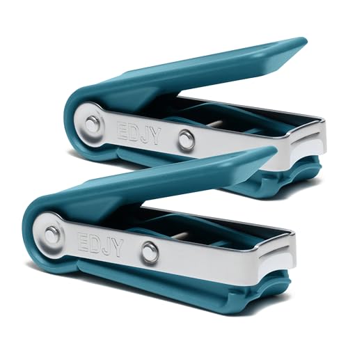 EDJY Fingernail Cutter - Precision Stainless Steel Nail Cutter for Fingernails | Sharp Blade, Ergonomic Design, Durable & Rust-Resistant | Ideal for Men and Women EDJY Blue | 2-Pack - color: Edjy Blue (2-pack)