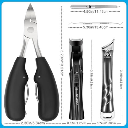 2026 Toenail Clippers for Thick Toenails for Seniors Angled Head | Large Toe Nail Clippers Set for Men, Long Handle Heavy Duty Ingrown Toenail Clippers, Ultra Sharp Slanted Finger Nails Cutter - style: 5PCS Toenail Clippers