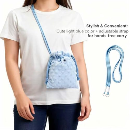 Sugar Glider Bonding Pouch Portable Drawstring Pouch Soft Sleeping Bag with Blue Braided Ribbon Small Animal Carrier- Hedgehog Hamster Ferret (Blue) - color: blue